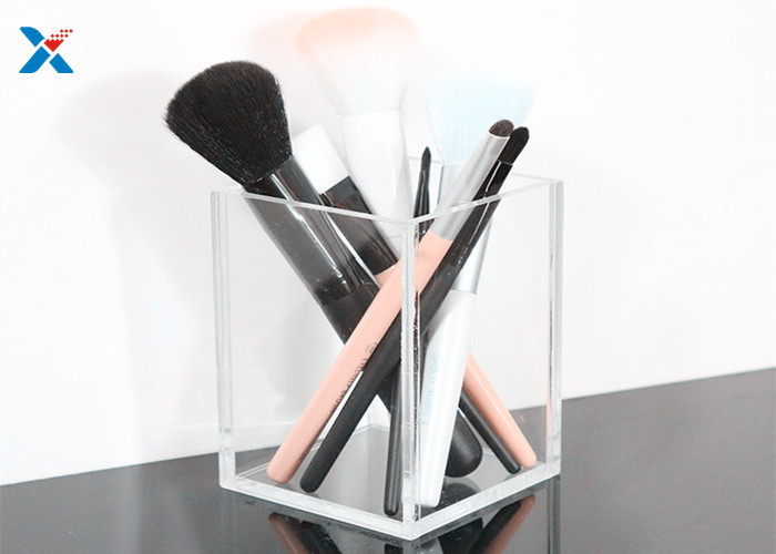 Make Up Brush Custom Made Acrylic Boxes , Transparent Acrylic Display Cube