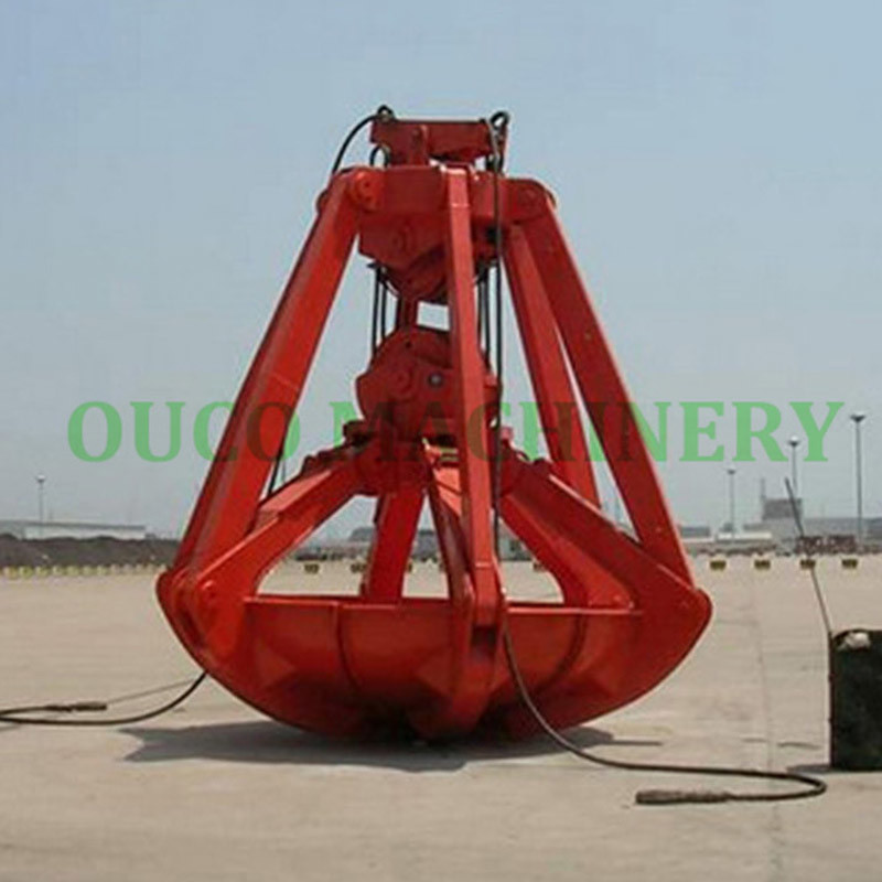 6 Rope Steel Lifting Orange Peel Hydraulic Mechanical Grab Bucket Customized