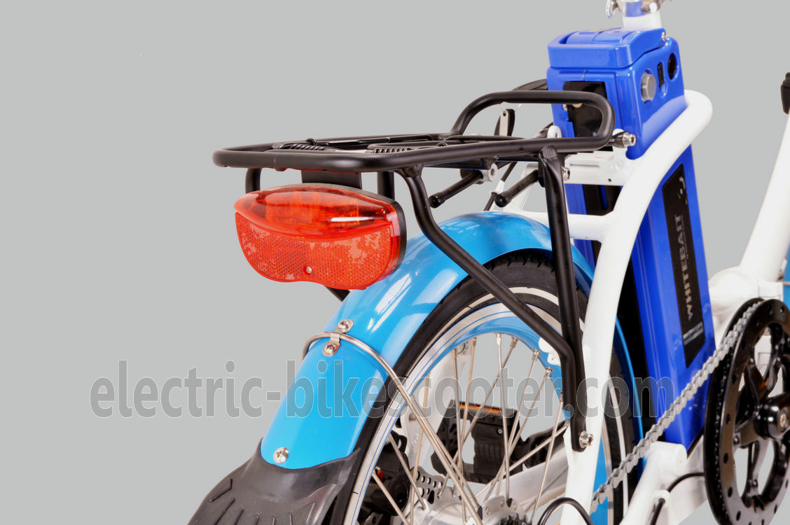 Blue Mens Women'S Electric Folding Bike , Citizen Folding Electric Bike 20" Wheels