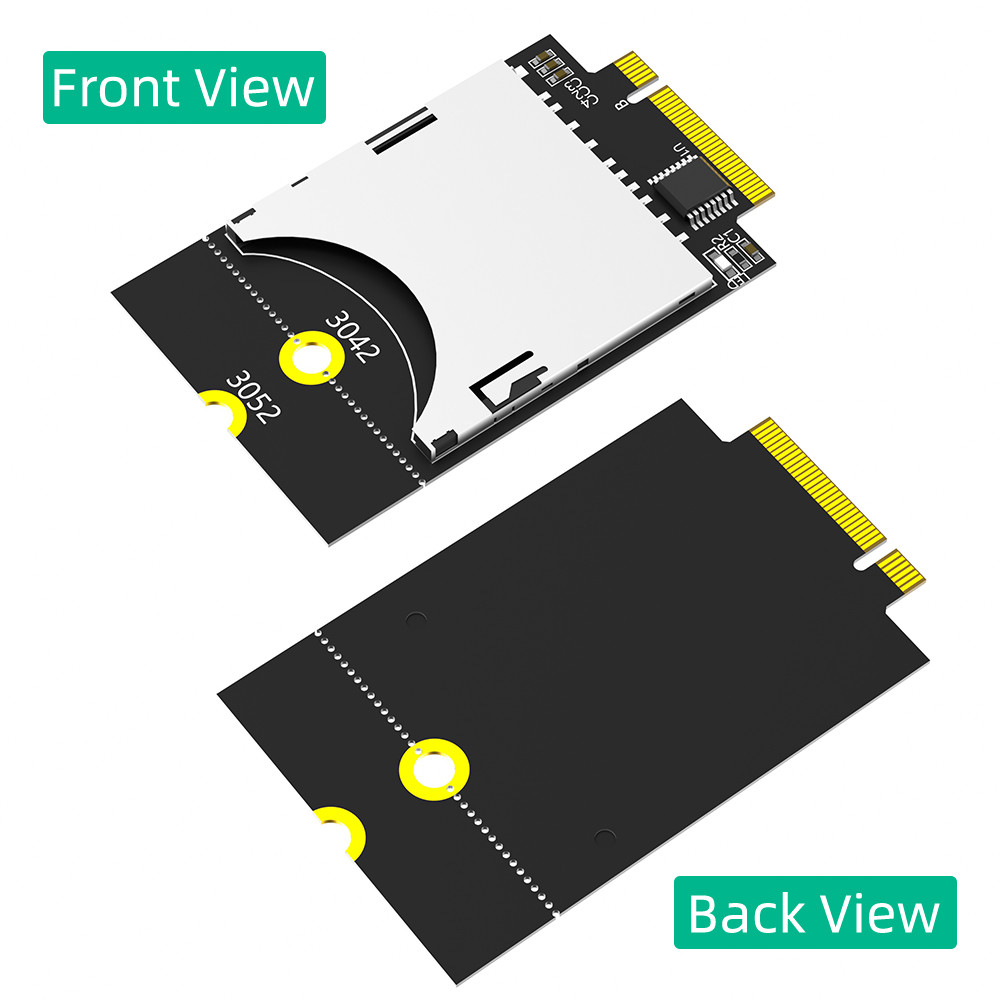 NGFF M.2 Key-B Interface to SD Card Holder Converter Adapter Card (Support USB-Bus, Not SATA-Bus)