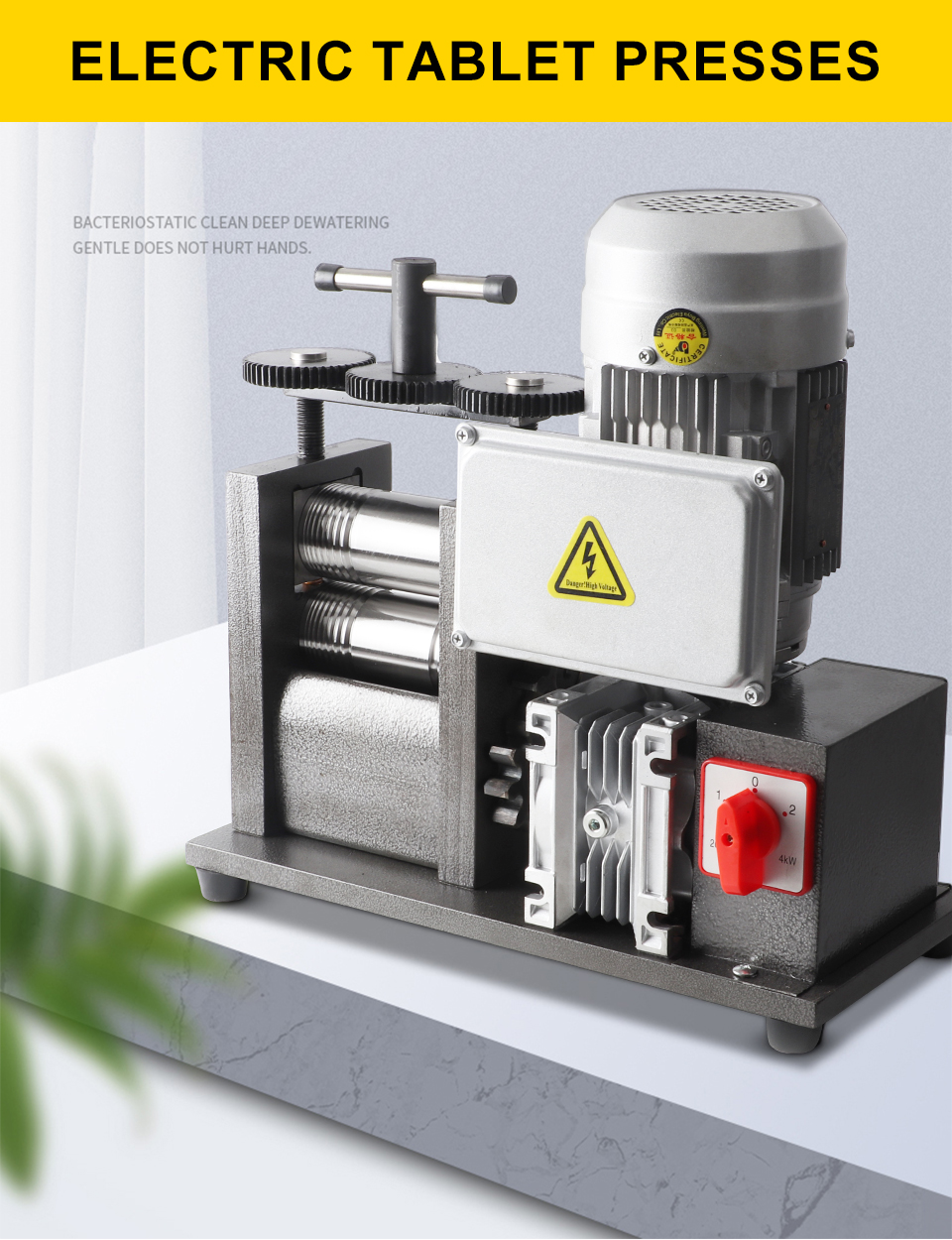 750W Mini Electric Rolling Mill Machine Easy Using Knob Control