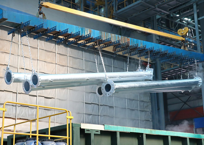 ASTM A36 Pylon Monopole Transmission Tower , Flange Connection Steel Monopole Tower