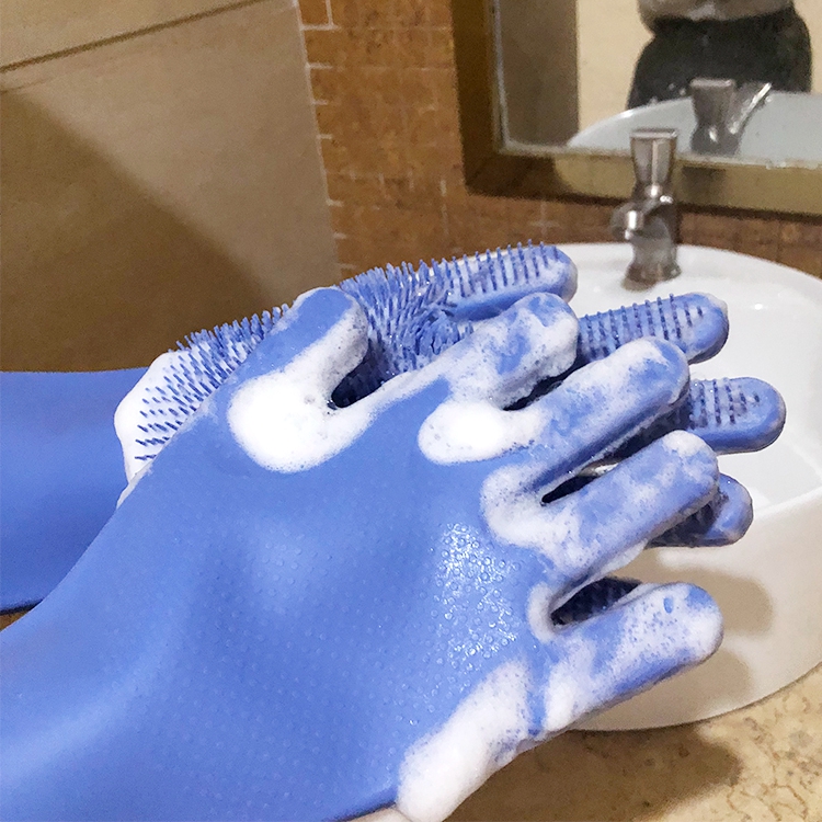 2018 high quality durable soft best seller in amazon customized accessory kitchen household silicone washing rubber gloves