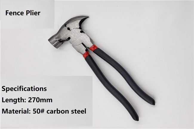 Nonslip Handle 25.4cm Electric Fence Tools Hammer Head Pliers Iso19001
