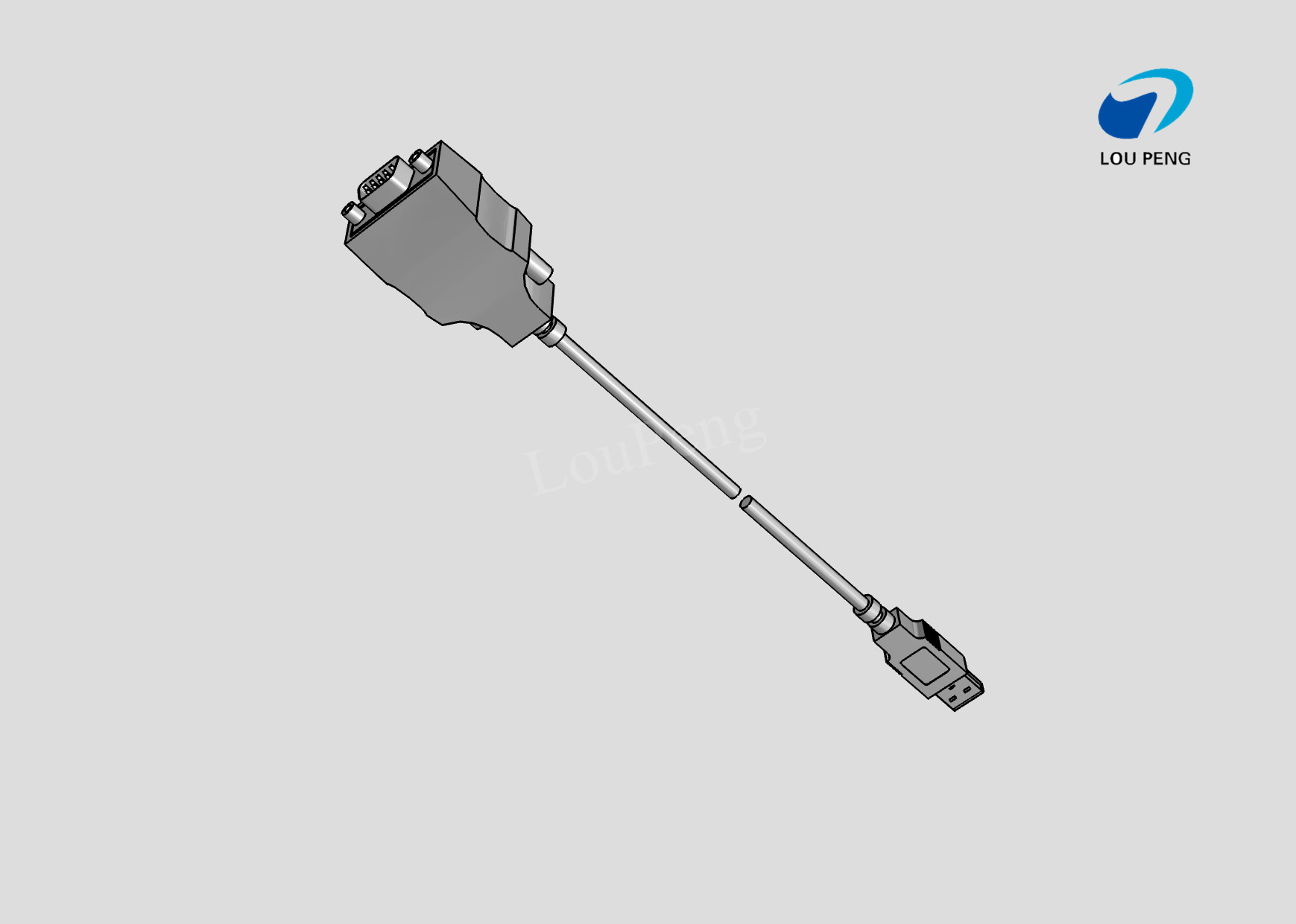 USB Cable Assemblies, 3.0 V USB 9-Position Plug, Type A to D-SUB 9PIN, Double-Ended, Standard, 28AWG Wire Size, Black