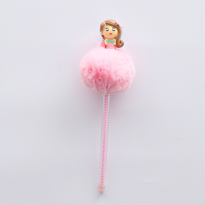 Plastic Pink Fluffy Pastel Plush Pen 0.5mm Nib Ultralight Durable