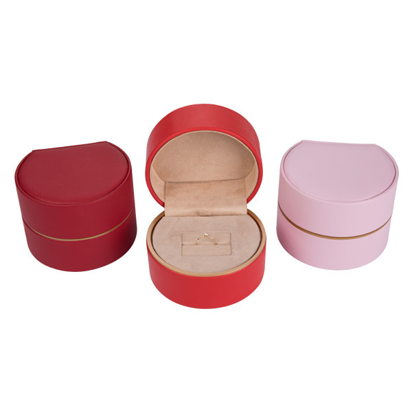 Round Fashion Leather Jewelry Box Multi Color Eco Friendly For ring Holder