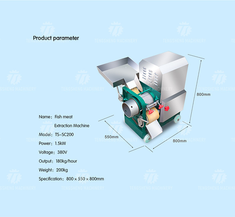 1.5KW Automatic Commercial Fish Extractor Machine Food Processor