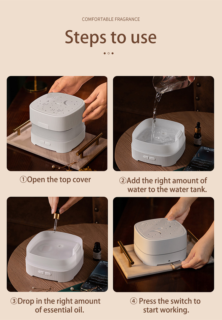 HOMEFISH Bluetooth Music LED Light Essential Oil Diffusers Aroma Diffuser Humidifier 500ML