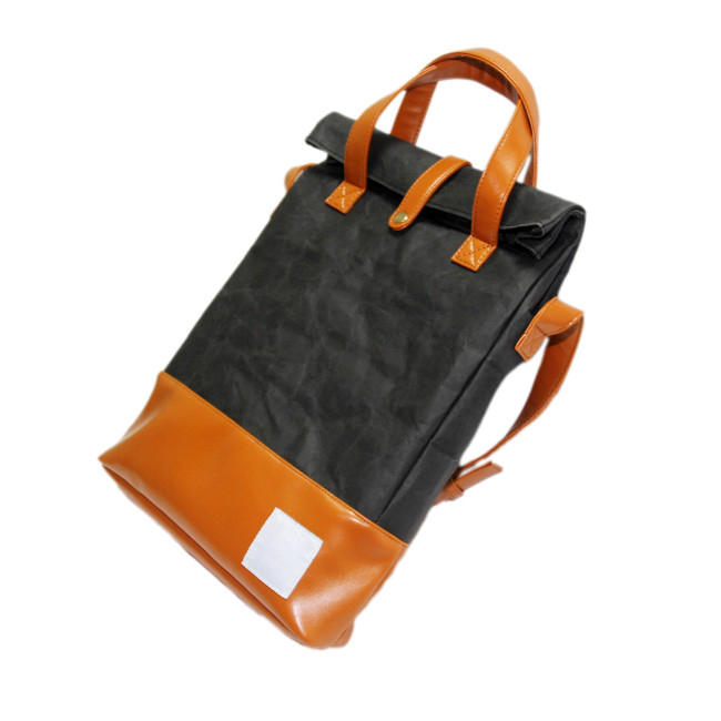 Custom Kids School Backpack Bags Washable PU Leather Kraft Paper Backpack