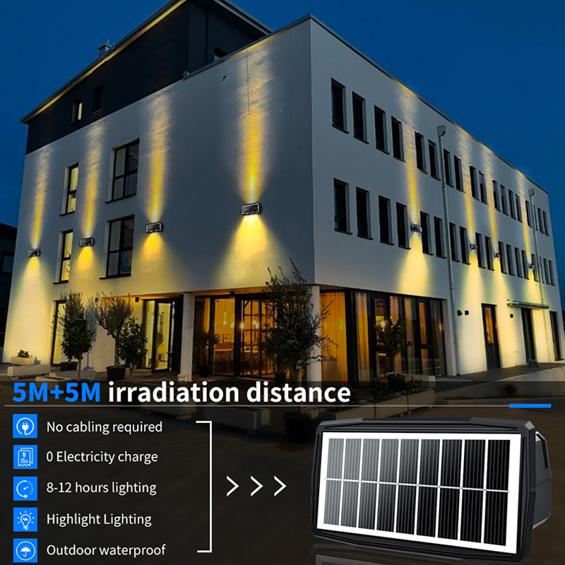 2 Mode RGB Wall Light LED Solar Powered Lights IP65 Color Changing