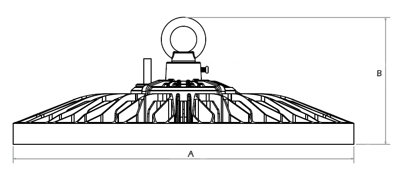 UFO LED High Bay Light 100W 160LM/W Die -Casting Aluminum Built-in Driver