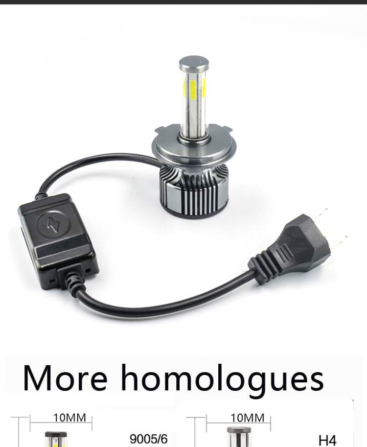 N6 Cars H4 Led Headlight 6 Side Highlight Modified H11 Headlight Bulb
