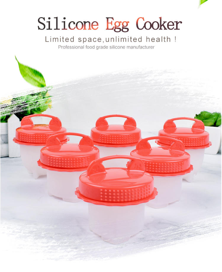 6Pcs Egg Cooker Silicone Household Products Hard Boiled Egg Silicone Cups