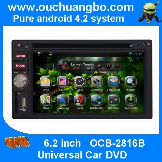 Ouchuangbo Auto GPS Radio Stereo Universal Car DVD Navi Multimedia Kit Android 4.2 System OCB-2816B