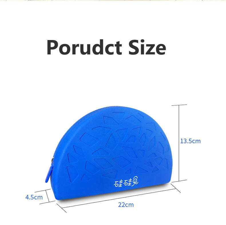 Fan Shaped Soft Waterproof Silicone Makeup Bag Lightweight And Portable Travel Small Item Storage Bag