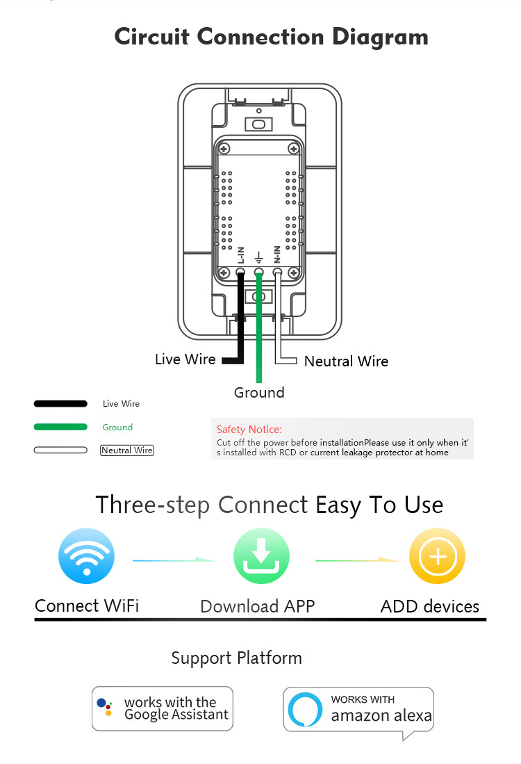 Wifi Electrical Outlet Works With Alexa & Google Assistant