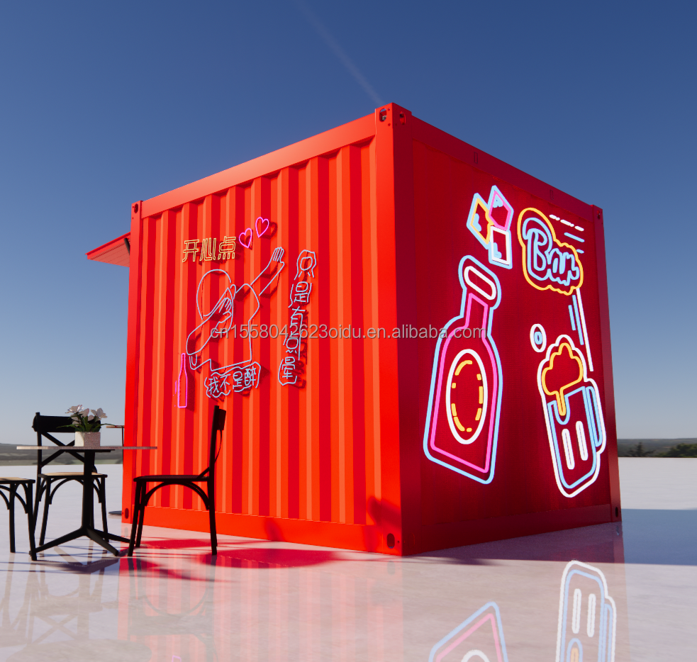 Supermarket Made of Galvanized Steel Square Tubes Main Structure for 20ft or 40ft Mobile Prefabricated Foldable House