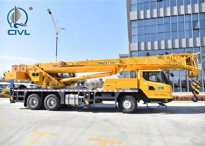 25 Ton Truck Crane Mobile Crane Truck Mounted Crane 3 Axes Truck Chassis Straight Arm Crane / Knuckle Arm Crane