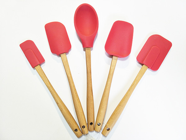 4 Piece Spatula Set - Colorful Silicone Rubber Baking Spatulas Nonstick BPA Free Dishwasher Safe