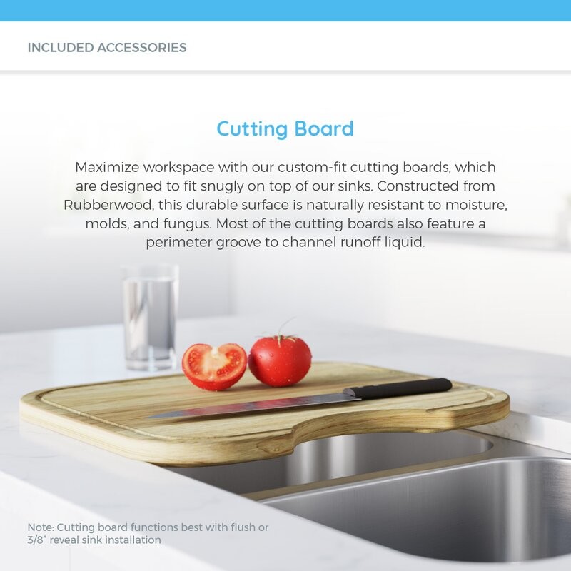 Imperial Home Kitchen Sink Accessories 25mm Wood Cutting Boards Set