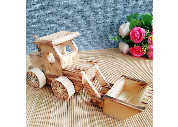 Decoration Wooden Crafted Gifts Car Model Wood Bulldozer Craft Gift