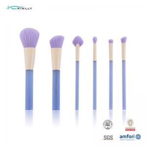 Buy cheap Easy To Clean 6pcs Makeup Brush Cosmetic Set With Synthetic Hair Clear Plastic Handle product