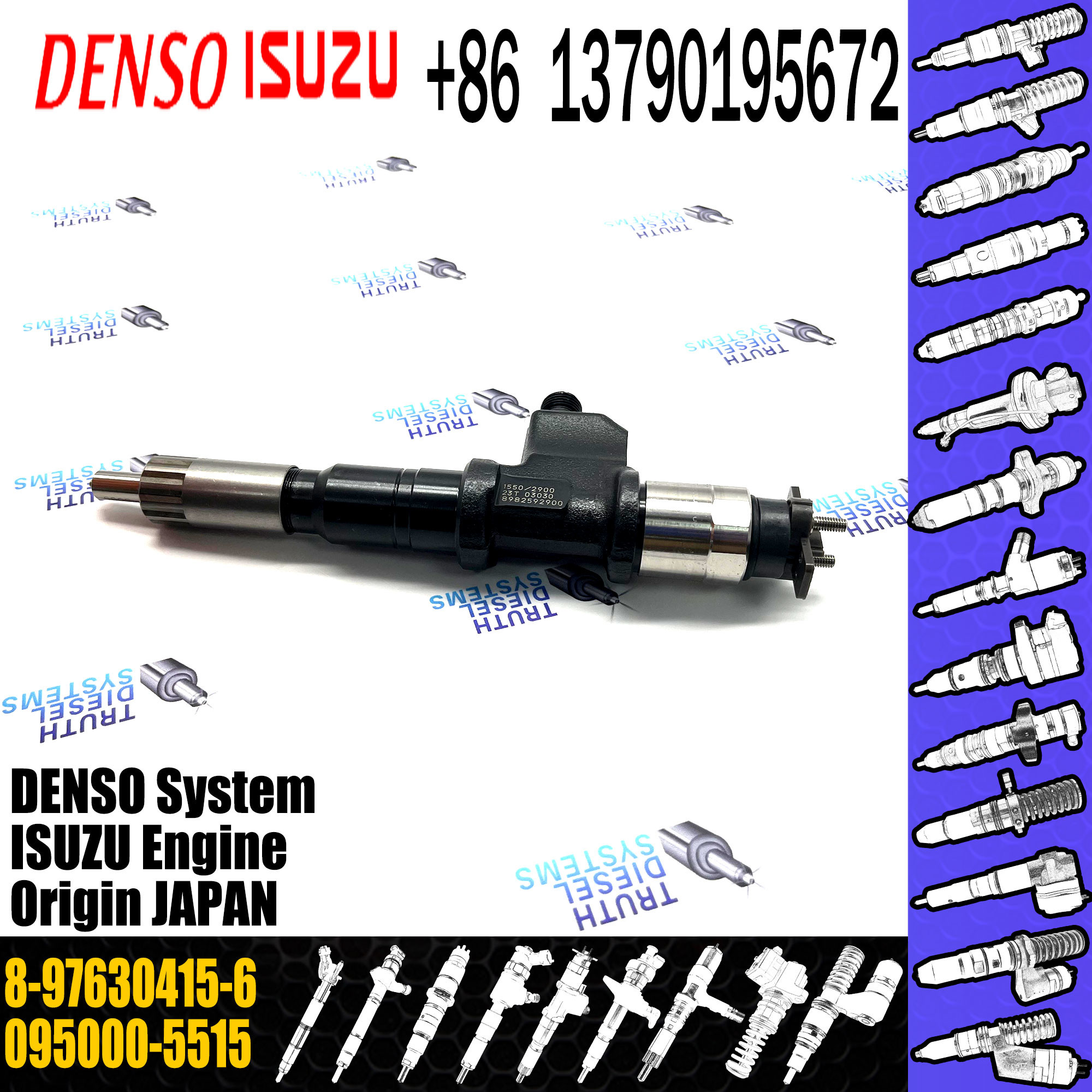 Best Selling 8-97630415-6 Injector Assembly Fuel Injector 095000-5515 For Isuzu Heavy Truck Howo