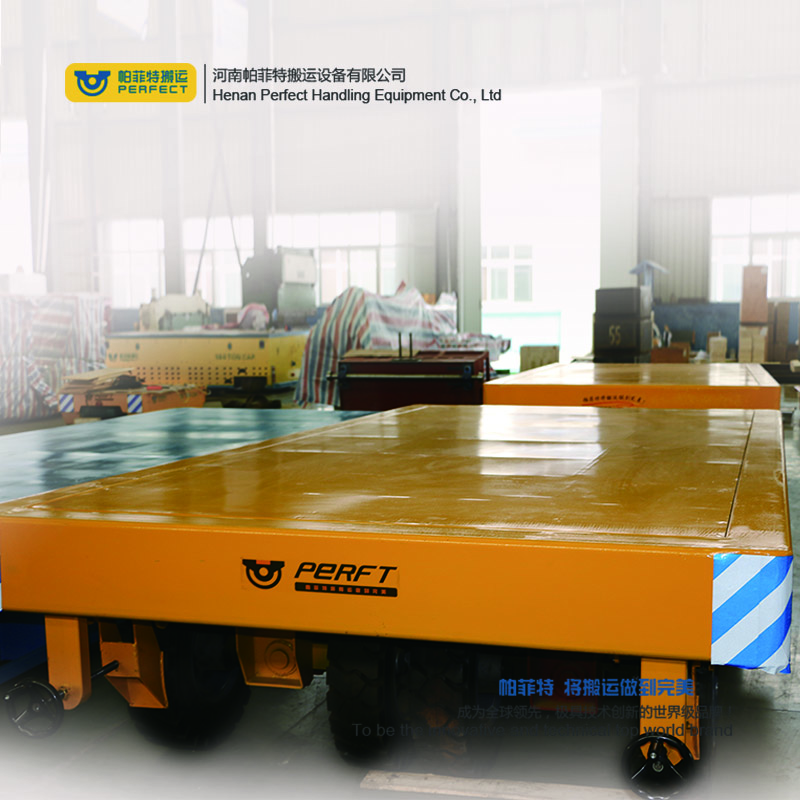 custom 1-200 ton heavy duty industrial trailer towed by forklift free turning trackless transfer trailer 