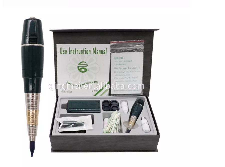 Original Permanent Makeup Tattoo Machine Set Champagne And Dark Green Color