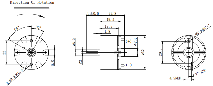 RK-500TB-17280 DC6V 12V Brushed DC Electric Motor 5700rpm 32mm For Automatic Vacuum Cleaner Wheel