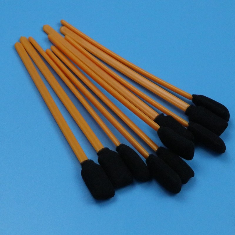 5" Lint Free Black Sponge Swab Orange Stick Rectangular Cleanroom Foam Swab for Printer Cleaning