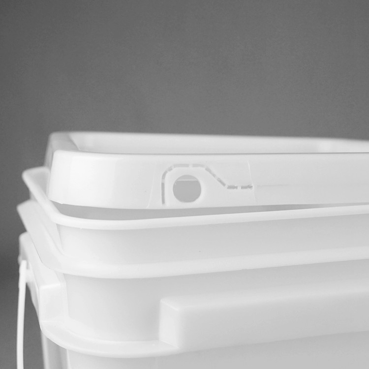 White Rectangular 5 Liter Plastic Bucket Heat Transferprinting
