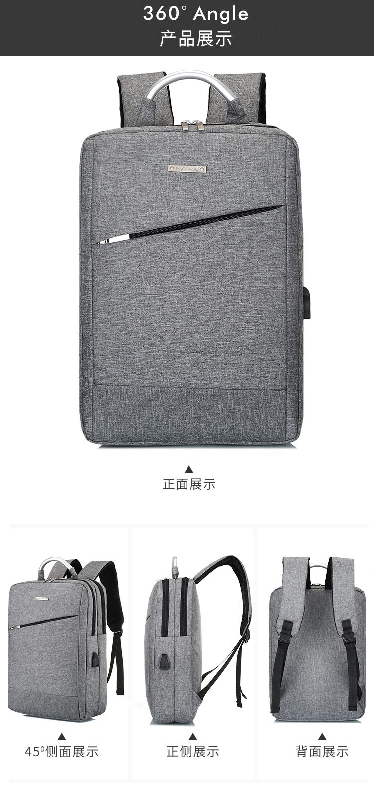 Customized Logo Outdoor Laptop Travel Bag , Unisex Oxford Backpack Computer Bag