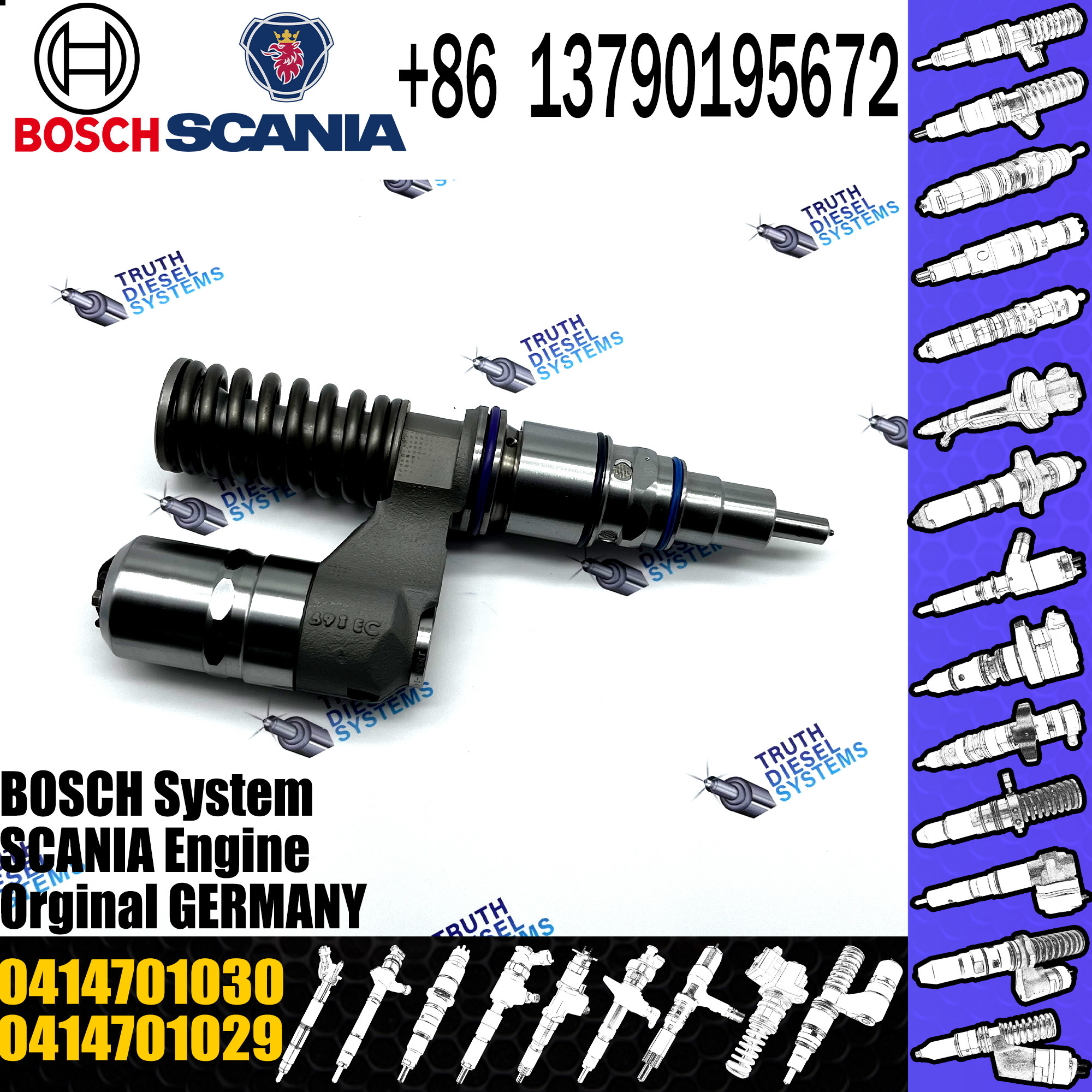 BOSCH injetor Diesel fuel Unit pump 0414701030 0414701058 0414701029 1478643 1478648 579254 for Scania engine