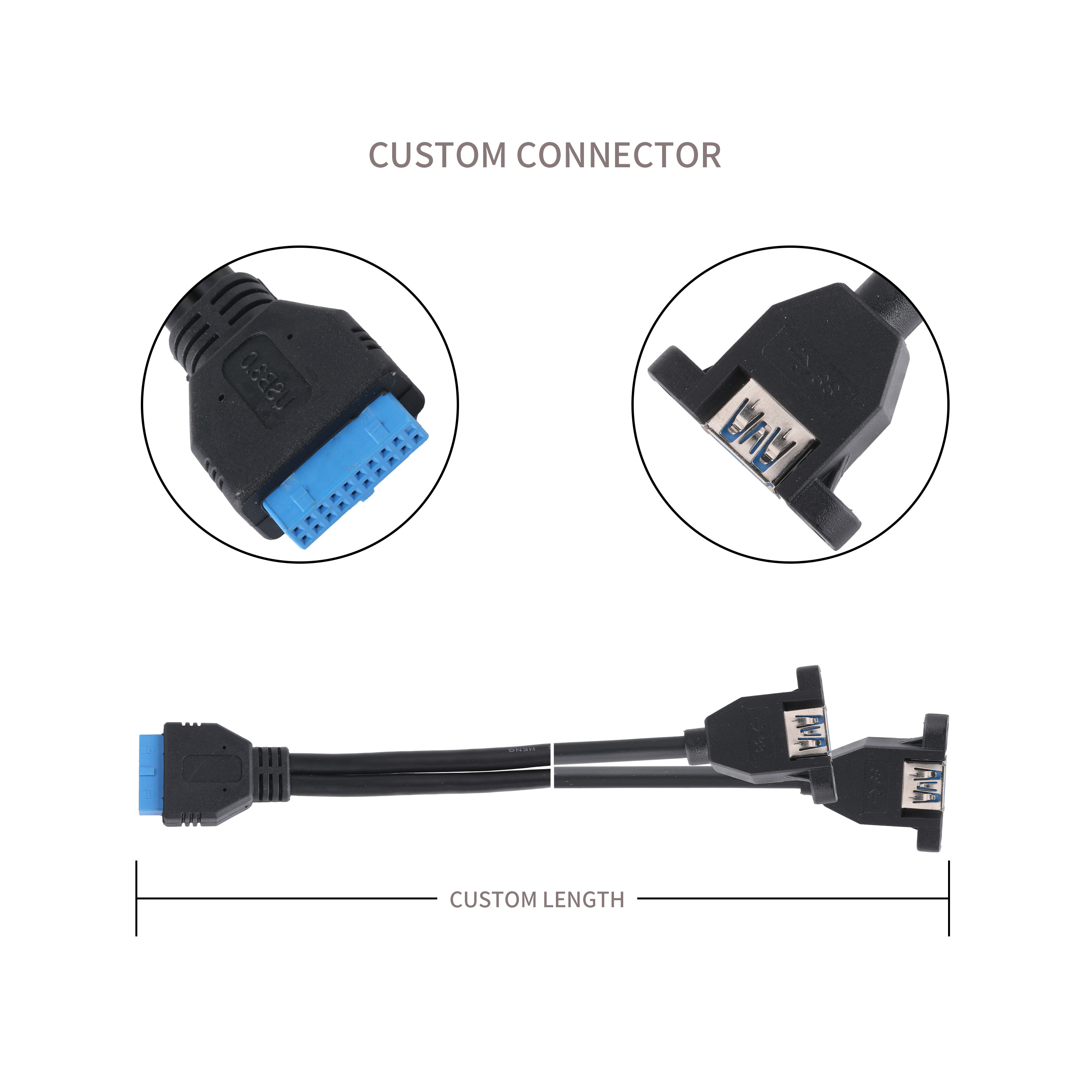 19/20 Pin Front Panel Extension Cable Oem / Odm
