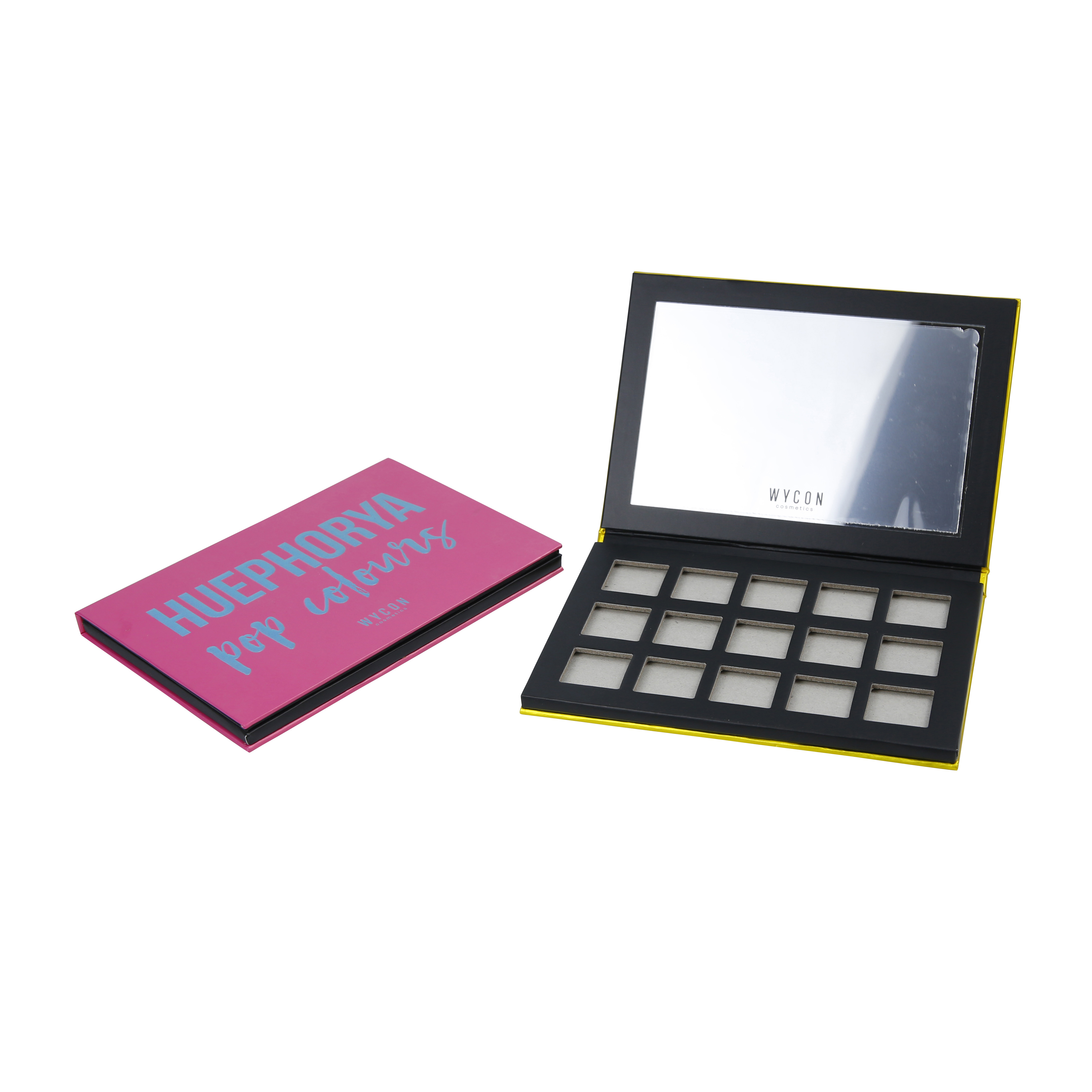 15 Colors Empty Eyeshadow Palette C2S Paper Cosmetics Makeup Palette With Mirror