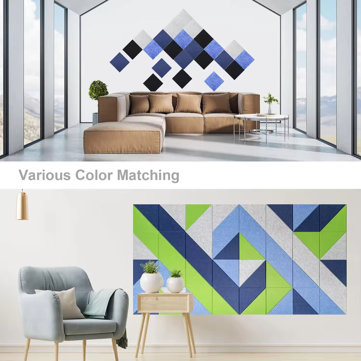 100% PET Acoustic Panel Coverage Efficiency Felt Acoustic Panel Custom Size Color