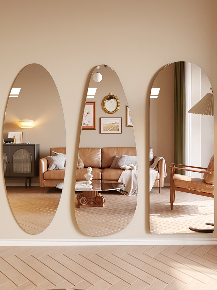 Irregular Frameless Full Length Mirror For Home Bathroom Living Room