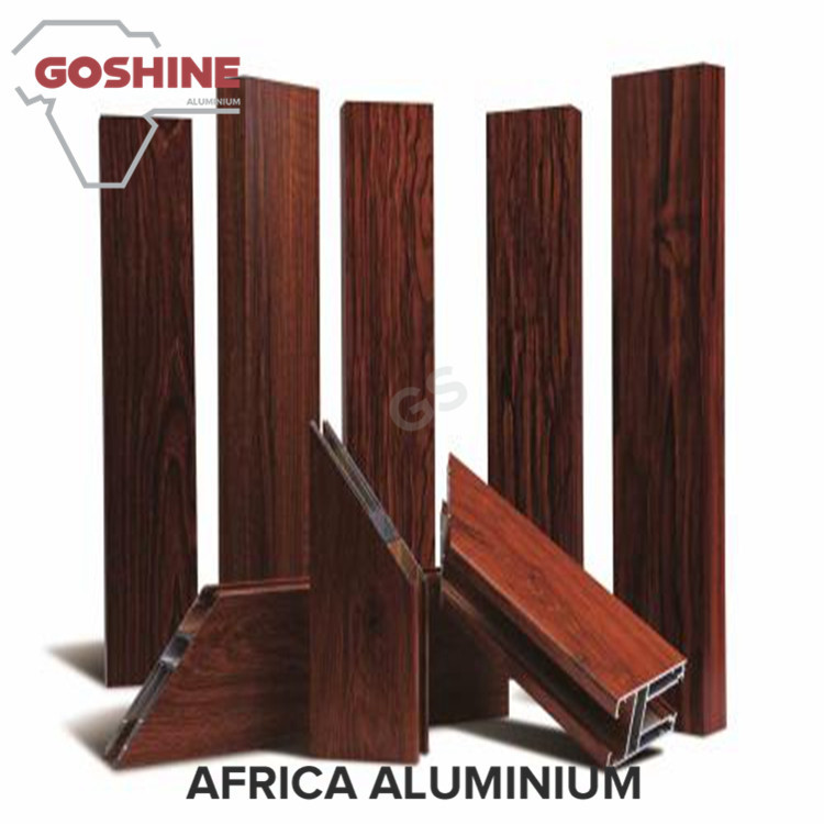 20 X 80 Aluminum Glass Frame Extrusion , Wood Finish Aluminum Door Frames