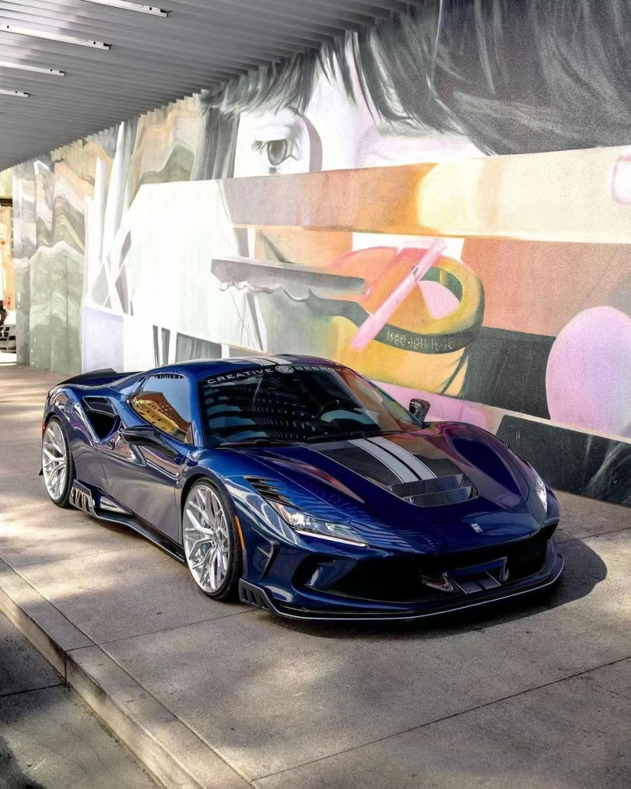 240 X 80 X 50mm Ferrari Body Kit KEYV Style Front Splitter Diffuser Carbon Fiber