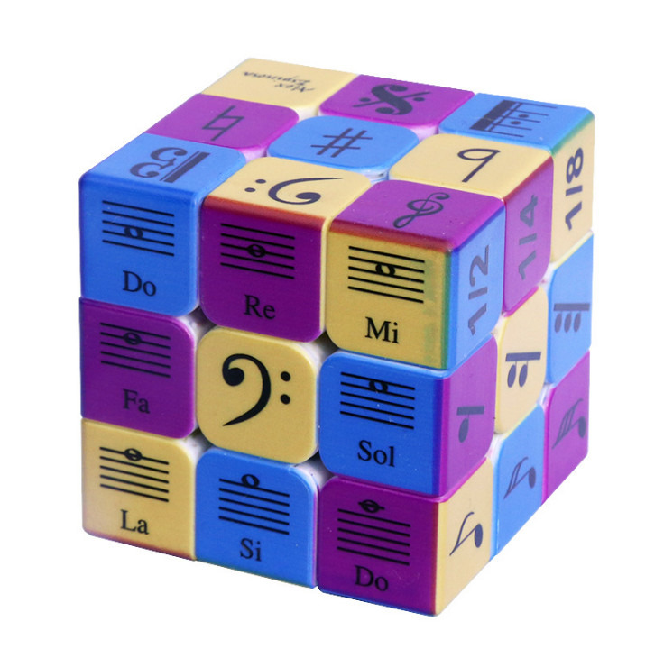 Speed 3x3x3 IQ Magic Cube Music Notes Puzzle Relief Toys Gift Lovers Kids Adult 85g
