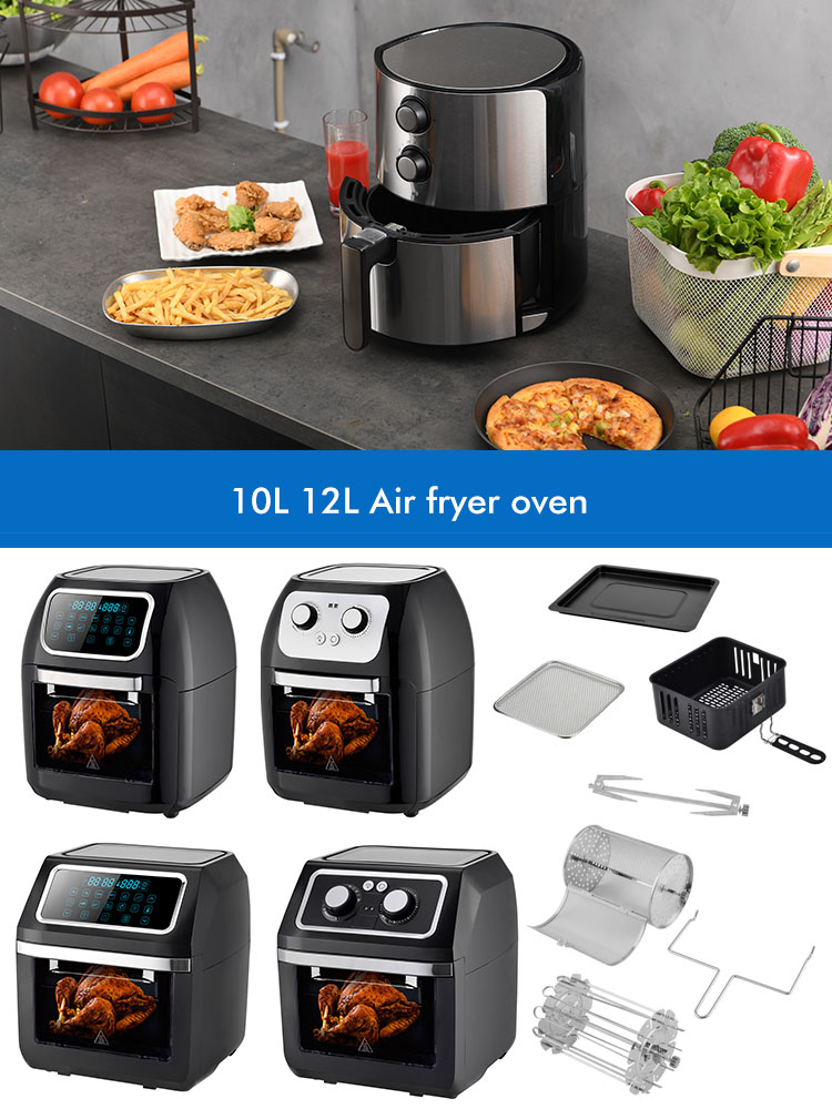 Digital Air Fryer Oven 12L With 12 One Touch Programs Rotisserie Toaster Dehydrator Smart Kitchen Appliances Freidora Sin Aceite
