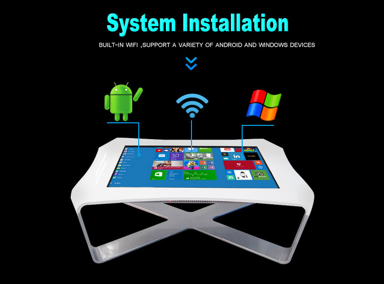 Multi media waterproof interactive multi touch table for dining hall