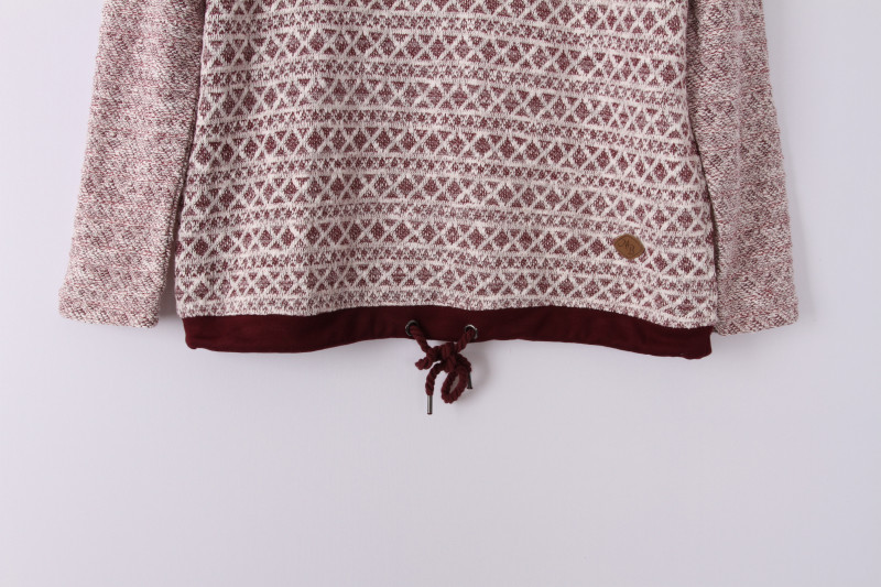Burgundy Terry Cloth Sweatshirt Womens 53% Cotton 47% Polyester