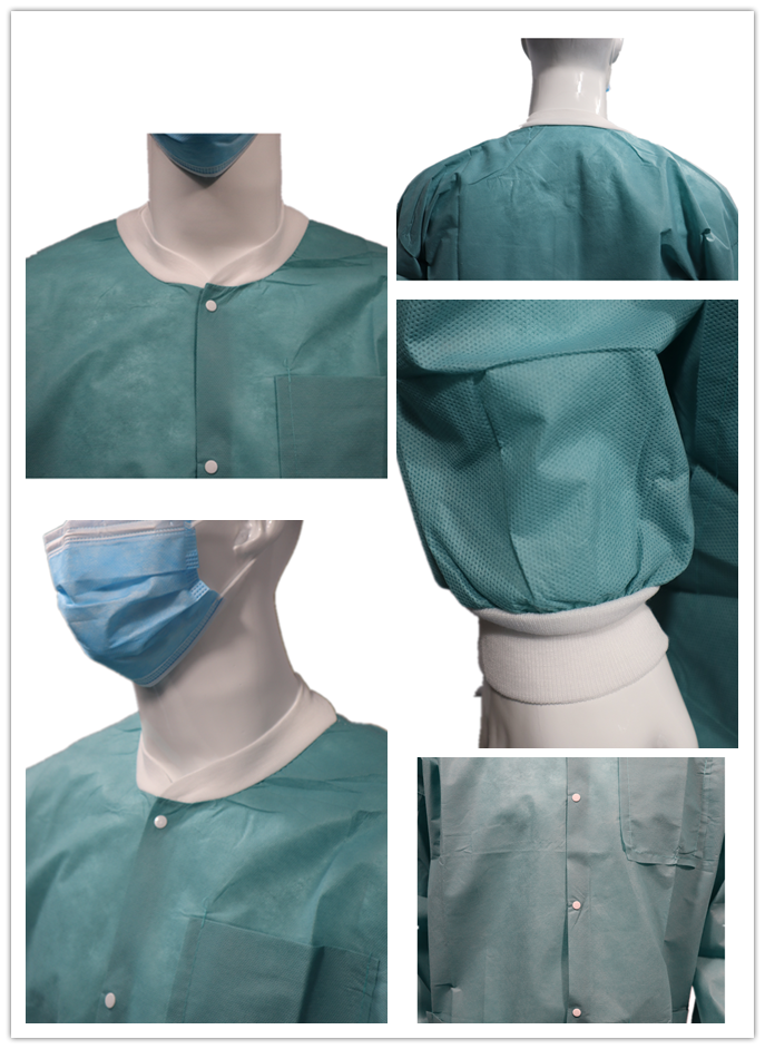 Wholesale Cheap Price Green Lab Coat Doctor Hospital Medical Gown
