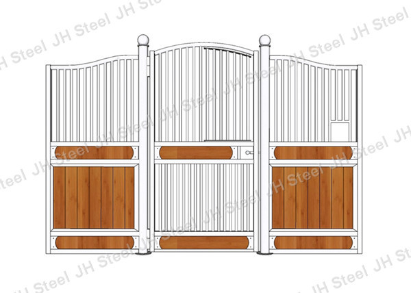 2.2m Height 3.0m Length Hot Galvanized Horse Stable Fronts