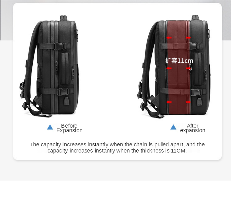 Multifunctional Airbag Men Business Backpack 600D Oxford Waterproof Backpack