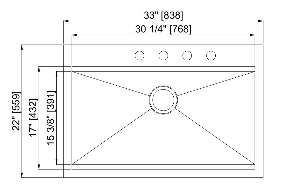 Durable Single Bowl Top Mount Sink , Handmade Stainless Steel Sink Brushed Surface