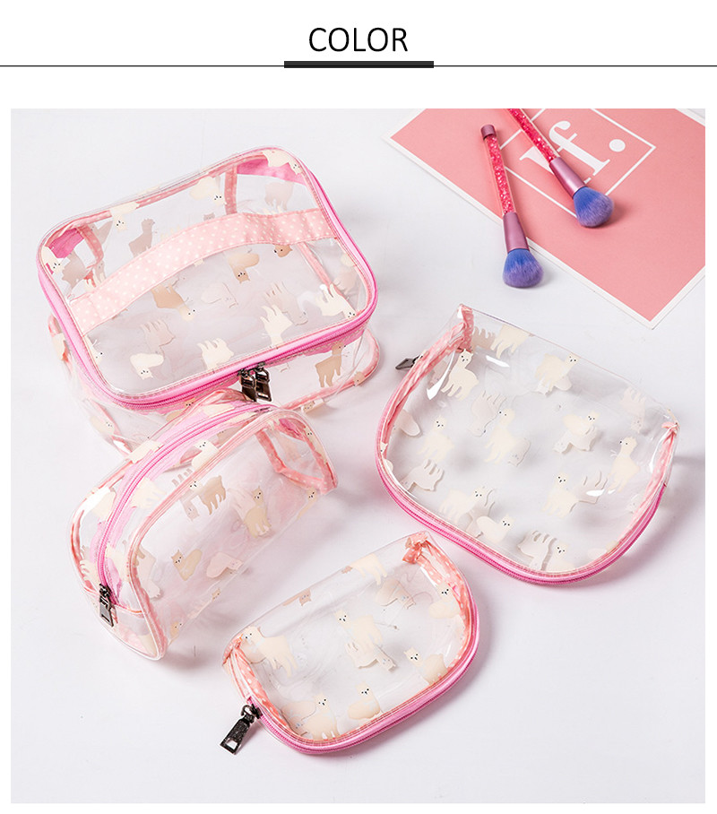 Custom Logo Clear Travel Portable Make Up PVC Cosmetic Bag